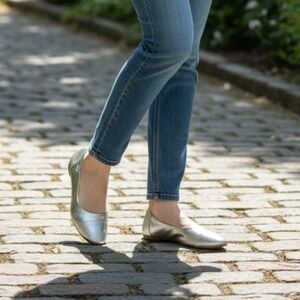 Nine West Metallic Silver Loafers